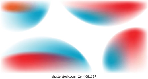 Abstract red blue gradient shapes background design