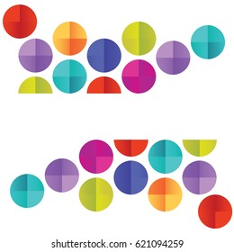 Abstract red blue green circle on white banner background.