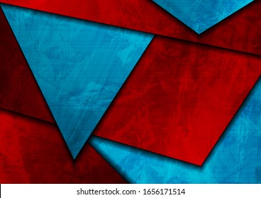 Abstract red and blue grunge corporate material texture background. Vector design