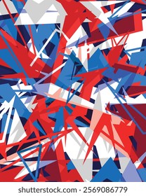 Abstract red and blue irregular geometric pattern modern background