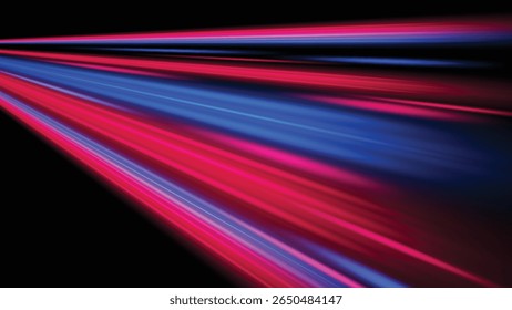 abstrakte rote und blaue Lichtspuren auf schwarzem Hintergrund