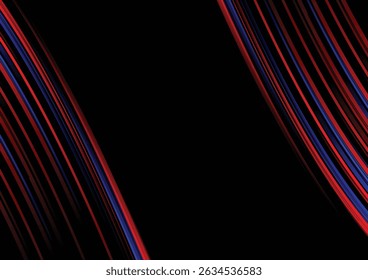 Abstract red and blue line black background for business card, cover, banner, flyer. Vector illustration