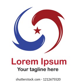 Abstract red blue logo