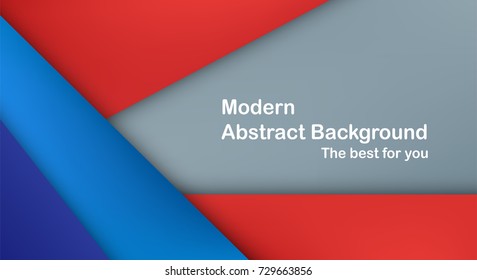 Abstract red and blue material design on grey background for cover, template, web design and brochure. Copy space for text.