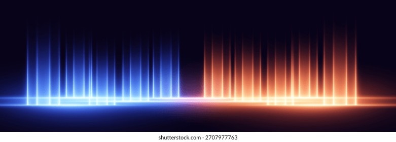 Abstrakte rote und blaue Neonlinien. Vektorgrafik