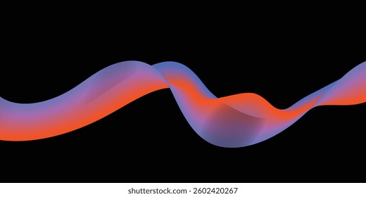 abstract red blue orange gradient background, business blend art artistic artwork black pettern poster dark illustration vector banner wavw curve template 