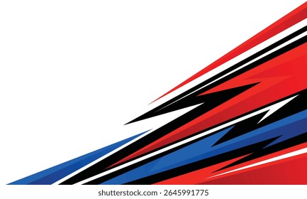 Abstrato vermelho e azul de corrida listras fundo carro envoltório adesivo