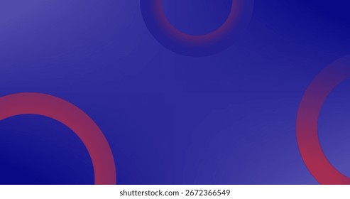 Abstract Red Blue Rings Background Copy Space in Gradient style