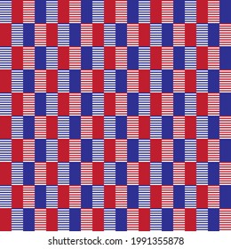 Abstract red and blue square seamless pattern, Abstract vector wallpaper, Seamless pattern background.