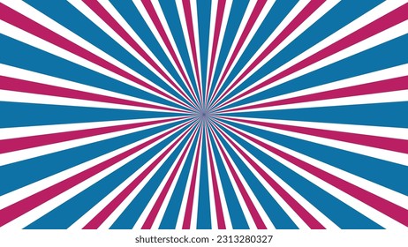 abstract red and blue sunburst pattern background for modern graphic design element. shining ray cartoon with colorful for website banner wallpaper and poster card decoration