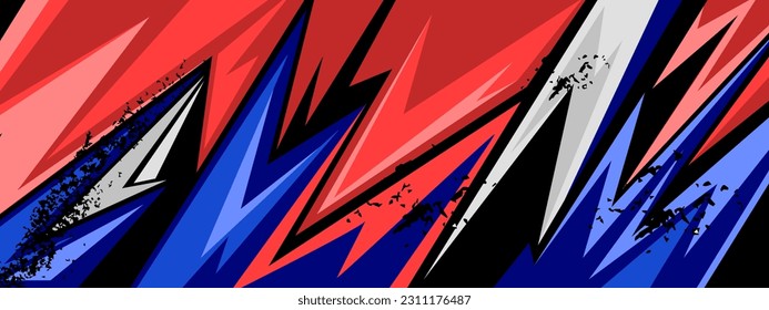 Abstract red and blue texture racing background. Print vinyl and decal