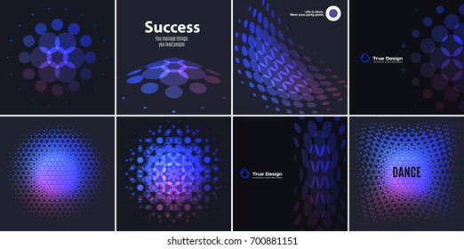 Abstract red blue vector design round elements for graphic layout