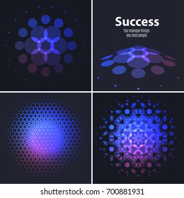 Abstract red blue vector design round elements for graphic layout