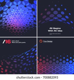 Abstract red blue vector design round elements for graphic layout