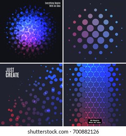 Abstract red blue vector design round elements for graphic layout