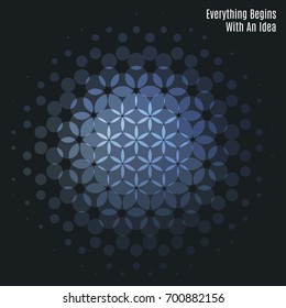 Abstract red blue vector design round elements for graphic layout