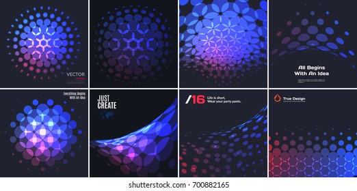 Abstract red blue vector design round elements for graphic layout