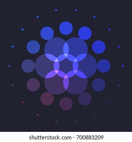 Abstract red blue vector design round elements for graphic layout