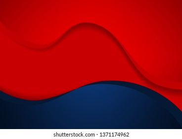 Abstract red and blue wave vector background
