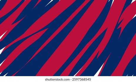 Abstract red blue white stripe pattern background. USA color flag abstract stroke brush shape line.