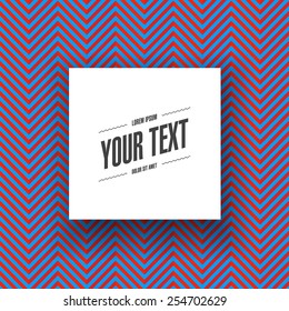 Abstract red and blue zig zag pattern background with simple white square text box design with your content  Eps 10 stock vector illustration 