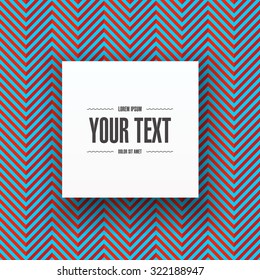 Abstract red and blue zig zag pattern background with simple white square text box design with your content 
Eps 10 stock vector illustration 