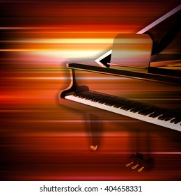 abstract red blur music background with grand piano