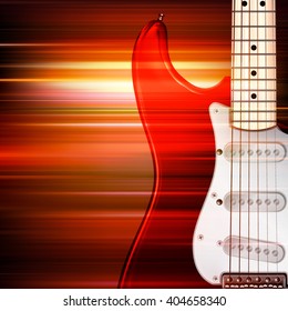 abstract red blur music background with electric guitar