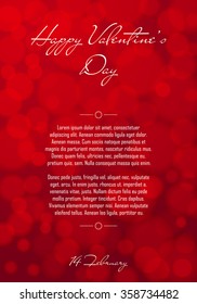 Abstract Red Blurred Valentines Day Background.