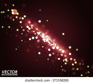 Abstract red bokeh background. Vector illustration.