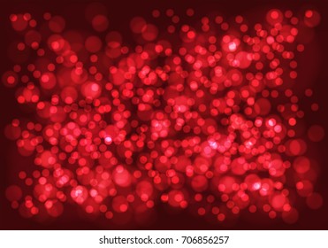 Abstract red bokeh blur light background vector illustration.