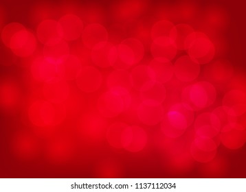 Abstract red bokeh blurred background. Vector design