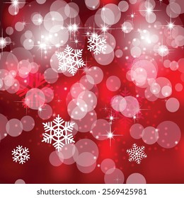 Abstract Red Bokeh Christmas Lights Background