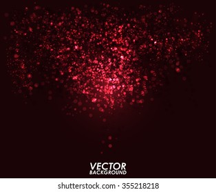 Abstract Red Bokeh Digital Background. Graphic Resources Design Template. Vector Illustration