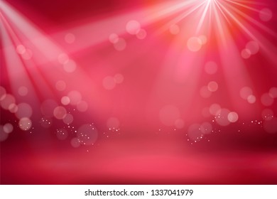 Abstract red bokeh glittering background for design uses