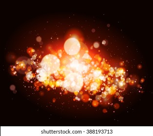 Abstract red bokeh and light background. Vector illustration