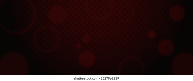 Efecto de luz bokeh rojo Abstractas con partículas brillantes sobre fondo transparente. Círculos borrosos en atmósfera oscura