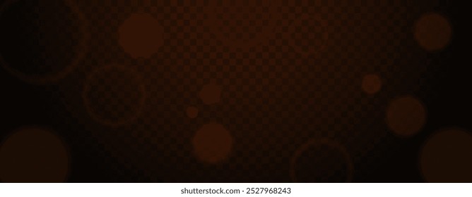 Abstract red bokeh light effect with glowing particles on transparent background. Blurred circles in dark atmosphere