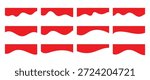 
Abstract red border and wave shape elements set for decorative borders and frames design.