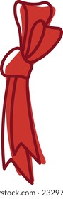 Abstract red bow doodle flat design for decoration for gift and celebration concept.