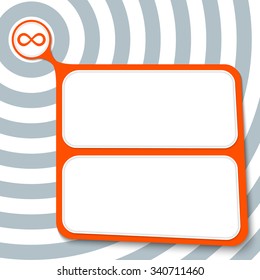 Abstract red box for your text and infinity symbol