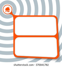 Abstract red box for your text and home symbol