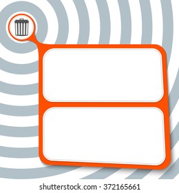 Abstract red box for your text and trashcan