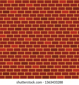 Abstract red brick vector background. Texture vector red brick wall. Red brick vector wall.  Vector illustration background - texture pattern for continuous replicate.