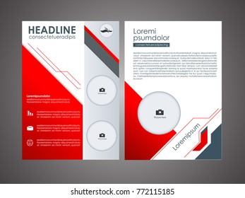 Abstract red brochure design.Flyer design vector template