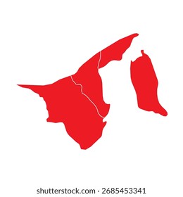 Mapa Abstractas de Brunéi con Ciudades