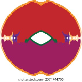  Abstract Red Brush Stroke on Orange Background