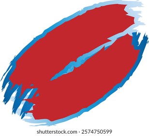  Abstract Red Brush Stroke on Orange Background