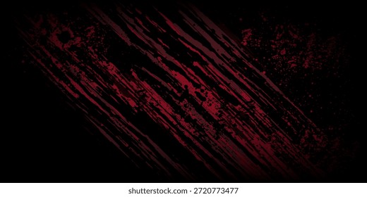 abstrakter roter Pinselstrich mit schwarzem Halbtonstil Vintage dunkler Pop Art Hintergrund Kreis Punkte Muster Retro Runder Spot klassische Textur