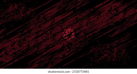 pincelada roja abstracta con estilo de semitono negro Fondo de arte pop oscuro de Antiguas Patrón de puntos circulares retro Punto redondo textura clásica